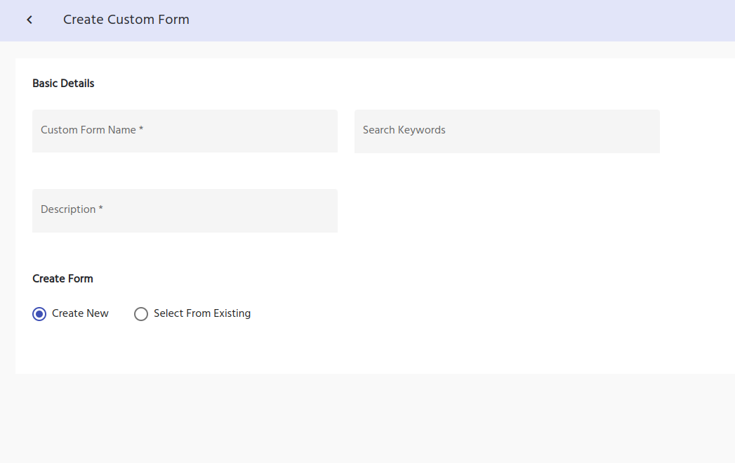 custom form basic info